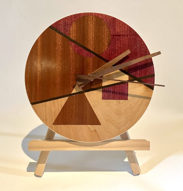 Horloge ronde avec marqueterie "Forêt tropicale" – Image 2
