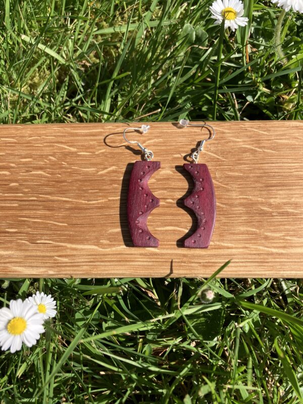 Boucles d'oreilles en bois massif – Image 2