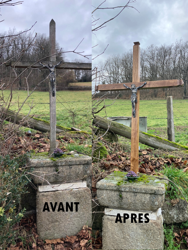 Restauration d'une croix.
